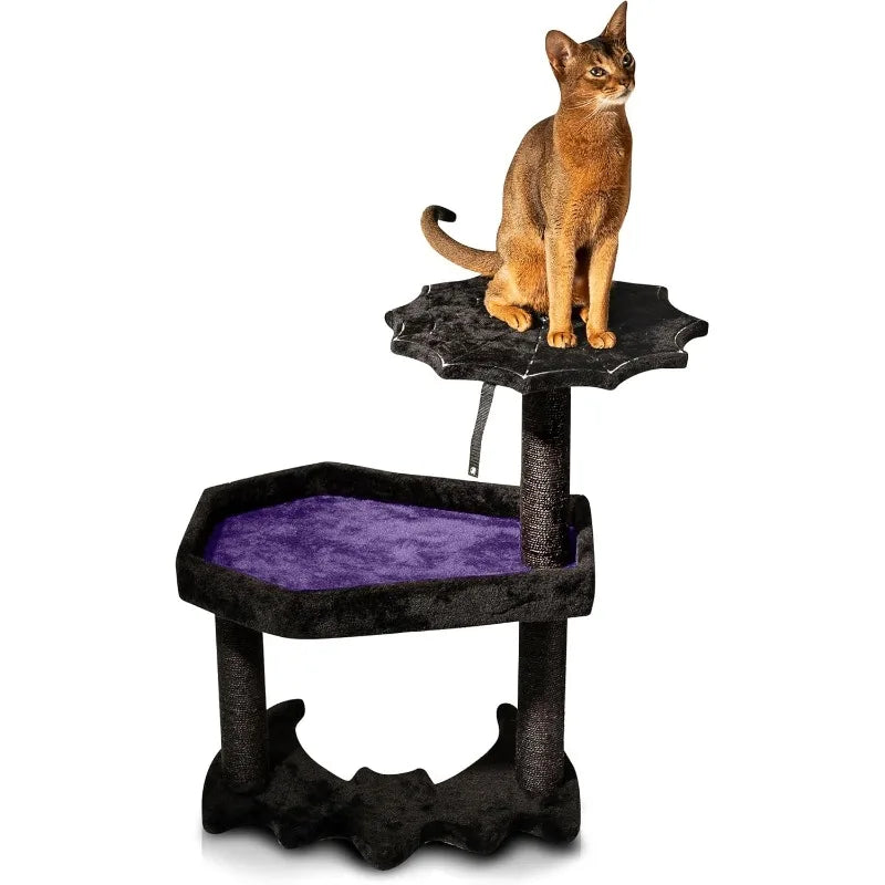 Gothic Tree with Coffin Bed – Unique Gothic Tower Design, Coffin Tree with Scratching Posts for Cats