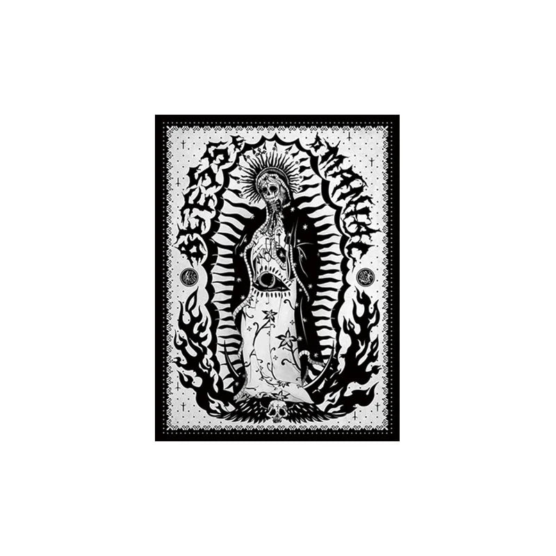 Diablo Gothic Bandit Skull Tattoo Tapestry - Satanic Fashion Brand Background Cloth, Original Design Hanging Wall Decor