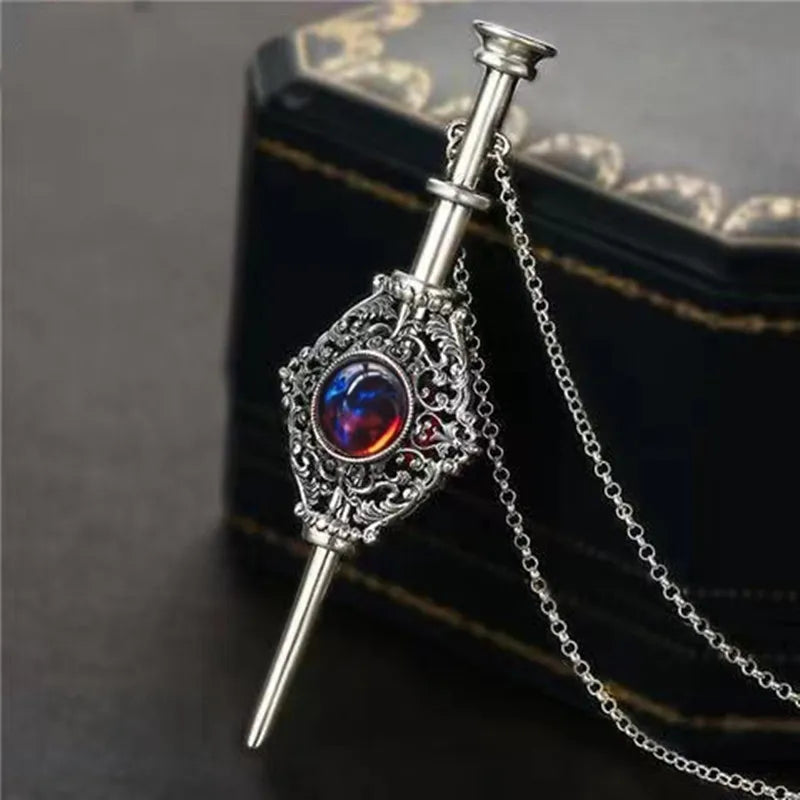 Magic Witch Wand Pendant | Witchcraft Retro Blood Pack Detachable Wand Necklace | Couple Cosplay Jewelry for Men and Women Gift