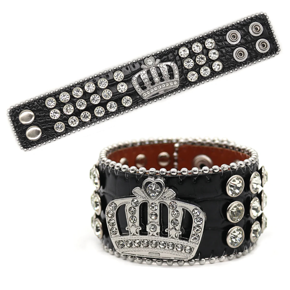 Vintage Punk Rhinestone Bracelet for Men and Women - Birthday Gift Leather Bracelet