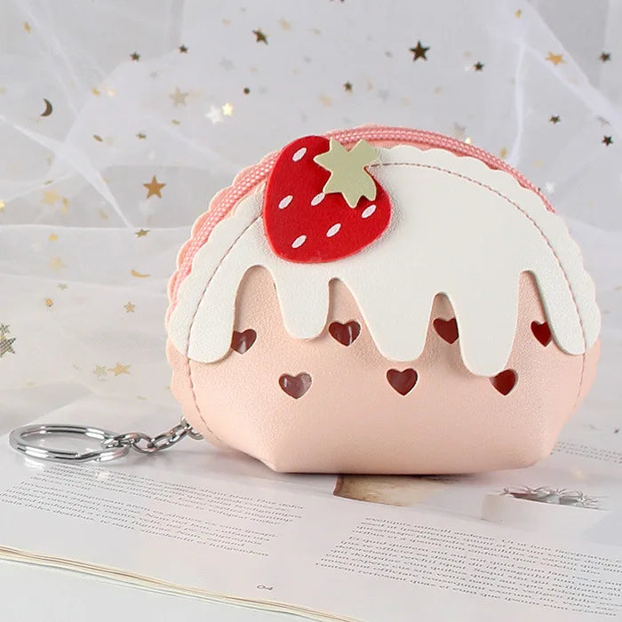 Strawberry Frosted Cupcake 3D Novelty Fashion Coin Purse Bag