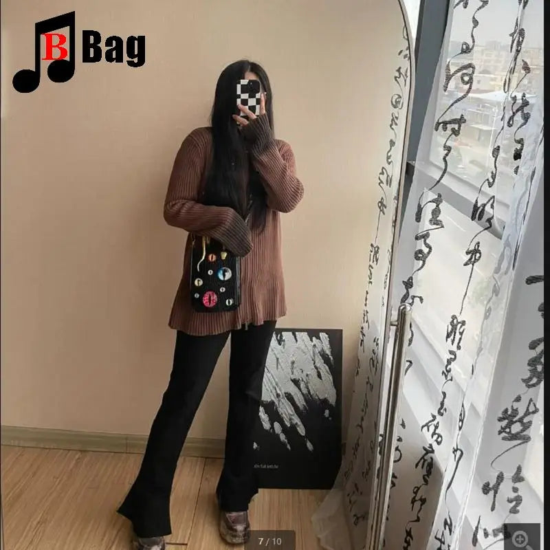 Gothic Women’s Girls Punk Handbags Harajuku Snake Eye Stone Pattern Handbag Unique Crossbody Totes