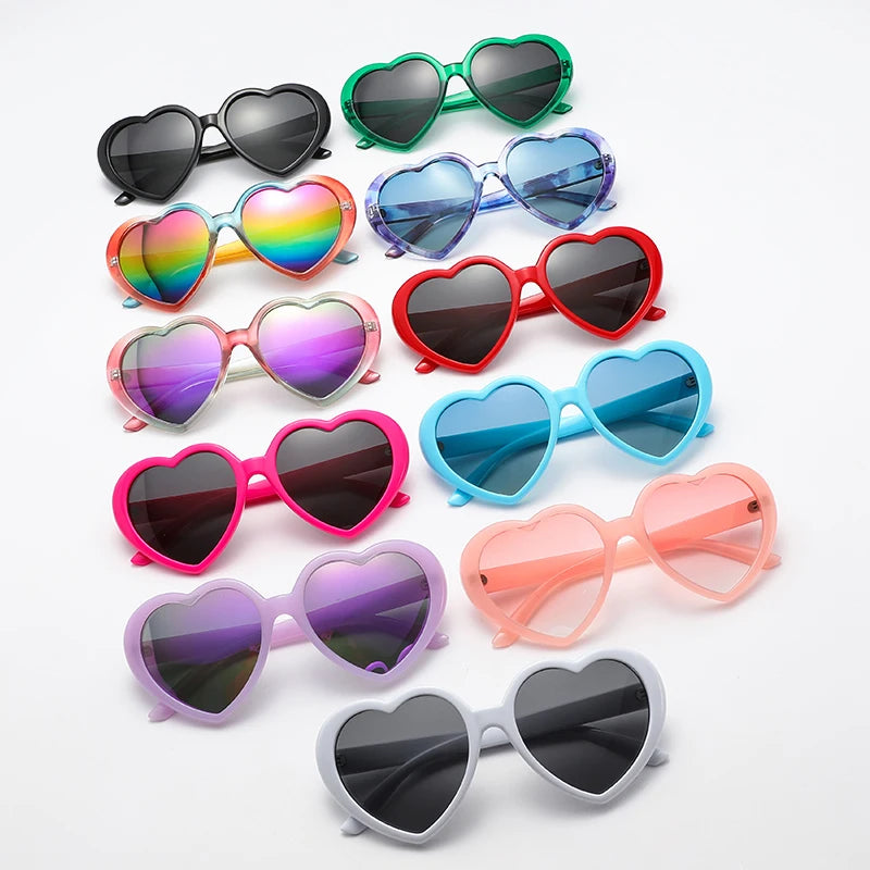 Fashion Polarized Fantasy Gradient Sunglasses Popular Peach Heart Eyeglasses Anti UV Sun Glasses Colorful Rainbow Design