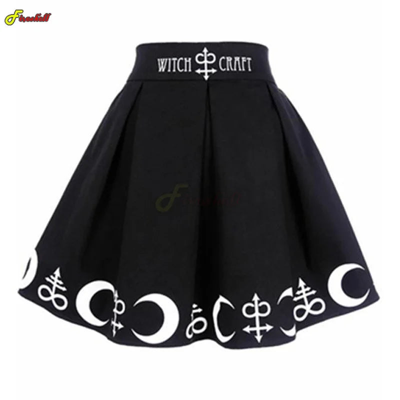 Halloween Gothic Cosplay Costumes Pleated Skirts | Punk Dark Academia Aesthetic A-Line Mini Skirt for Women