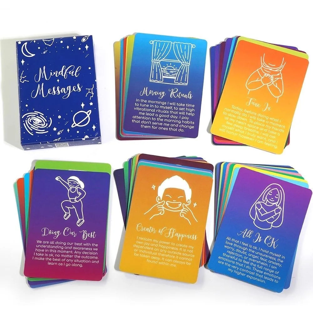 Mindful Messages Oracle Tarot Card Deck | Prophecy Fate Divination Board Game | Fortune Telling for Beginners