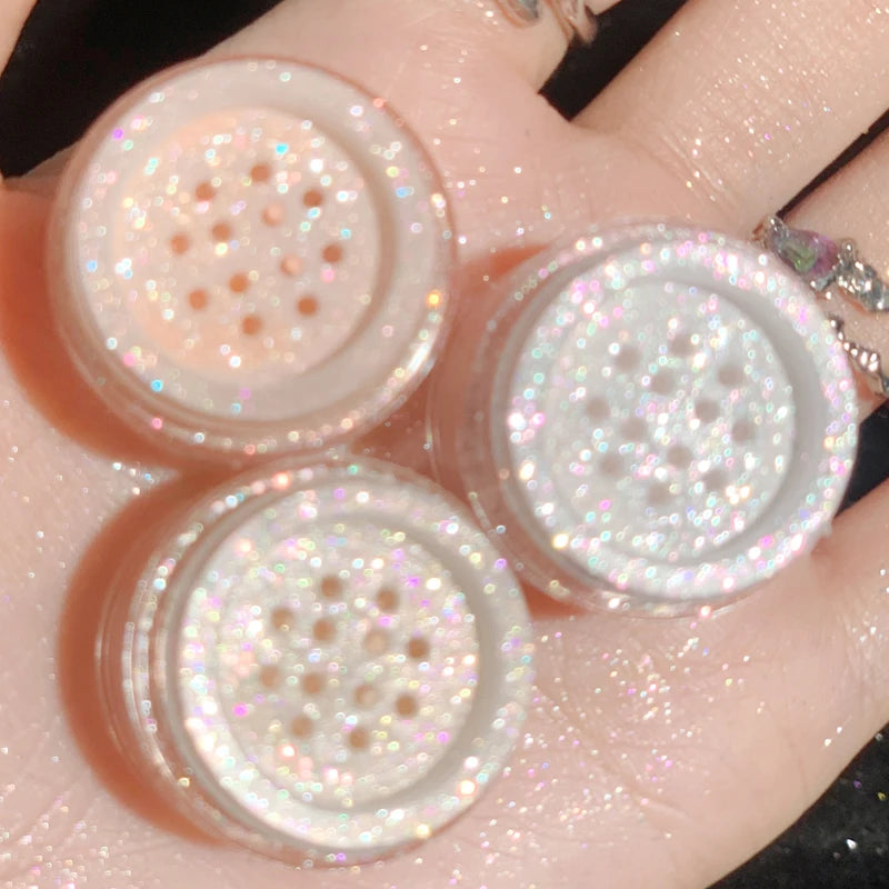 3-Color Sparkling Pearl Highlighter Powder – Diamond Shimmer Eyeshadow for Face & Body, Pearlescent Glitter Makeup