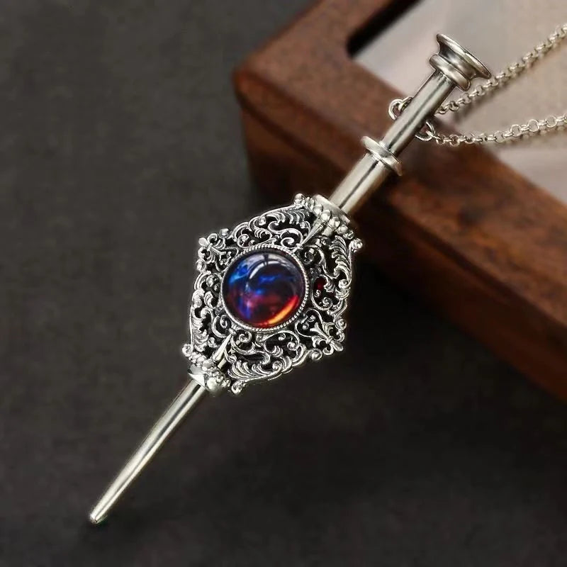 Magic Witch Wand Pendant | Witchcraft Retro Blood Pack Detachable Wand Necklace | Couple Cosplay Jewelry for Men and Women Gift