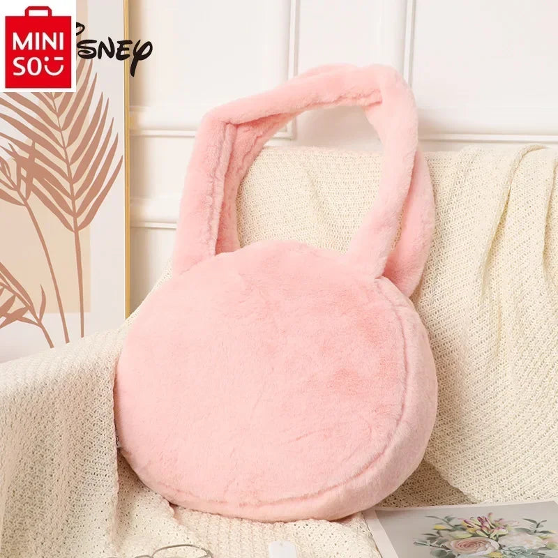 MINISO Disney Pixar Plush Doll Shoulder Bag Women's Fashion Versatile Large Capacity Storage Handbags