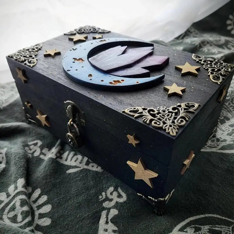 Halloween Wooden Storage Bins - Crate Candy Container Key Hider Jewelry Box Decorative Portable Treasure Storage