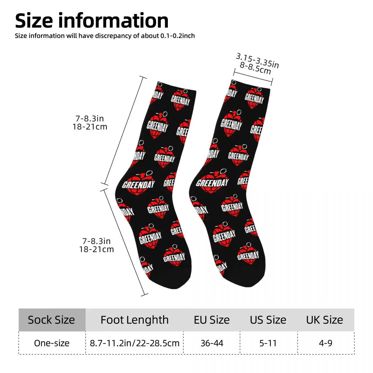 Green Day Punk Rock Music Socks – Funny Novelty Socks for Men & Women, Perfect Gift for All Seasons