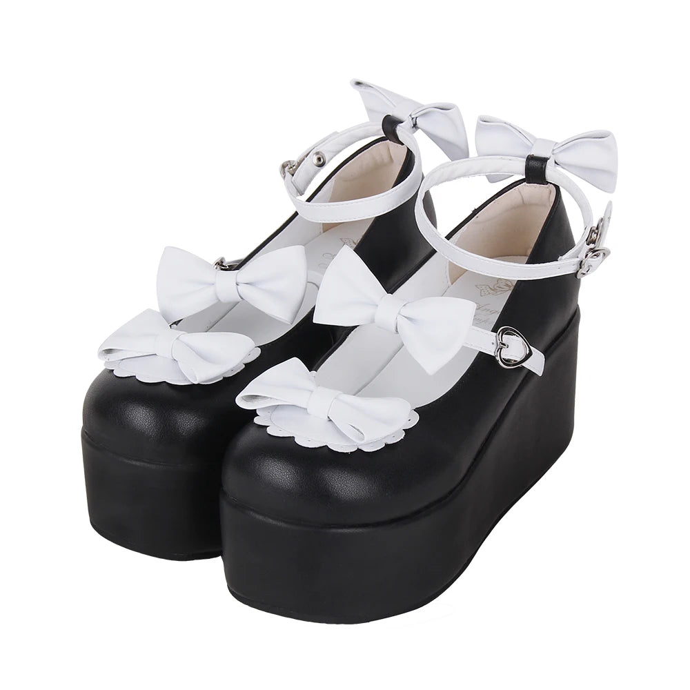 Angelic imprint women mori girl lolita cosplay shoes lady high heels pumps women princess dress party customized shoes bows 8827