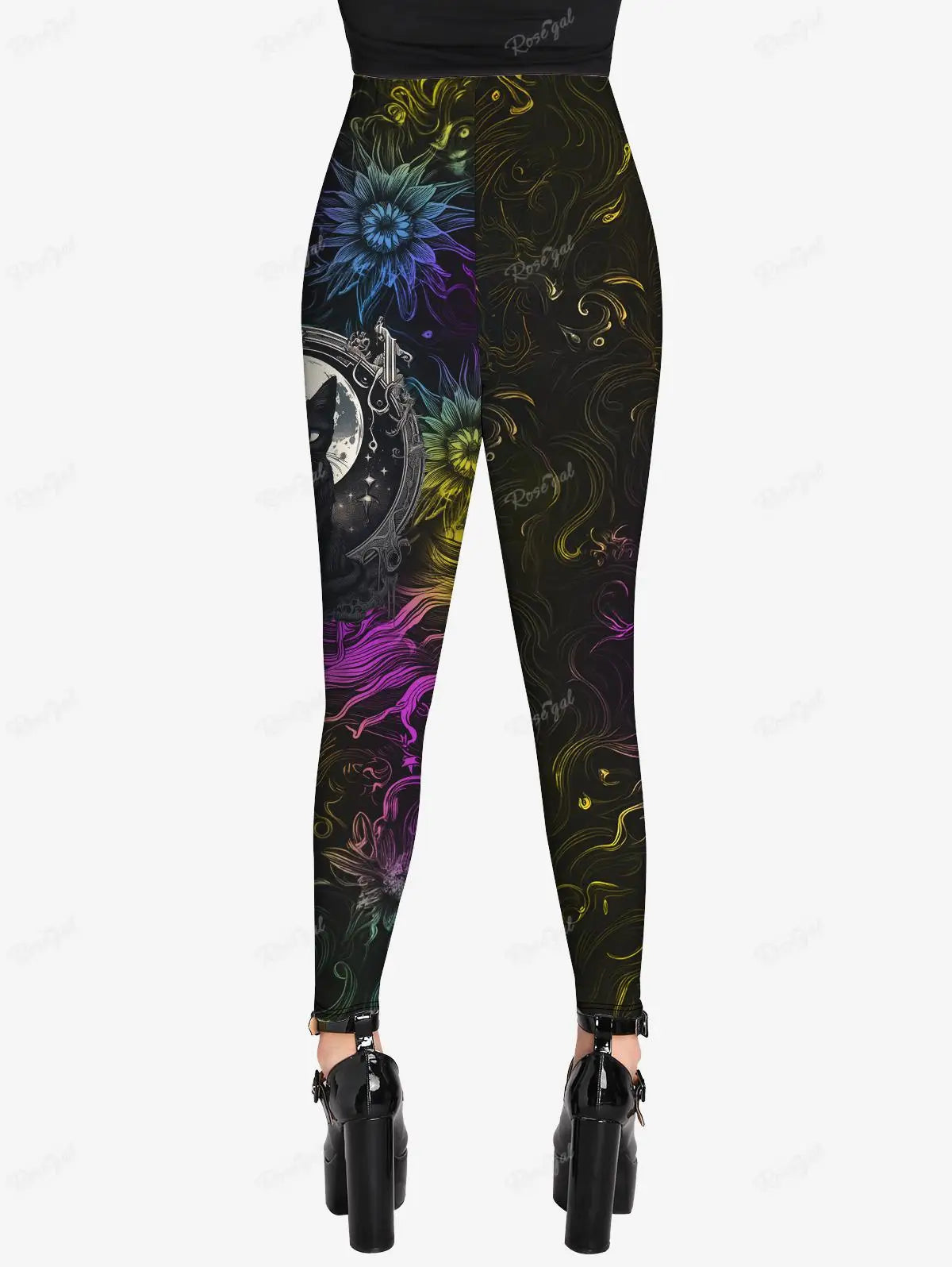 Plus Size Gothic Women's Skinny Leggings | 3D Skull, Cat, Dinosaur Prints | Pencil Pants Bottoms for All Season Wear