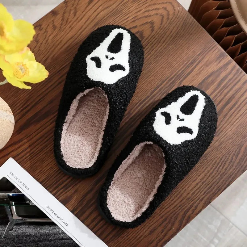 Halloween Ghost Character Slippers – Warm Winter, Unisex Thick Sole, Soft Sole Slippers