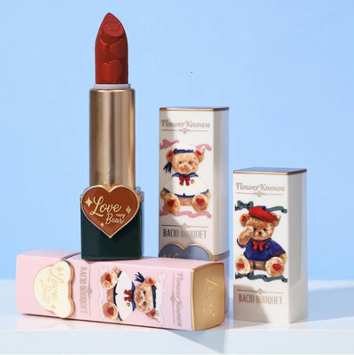 Flower Knows Love Bear Series Matte Moisturizing Lipstick – Silky Smooth Renewal Lip Makeup