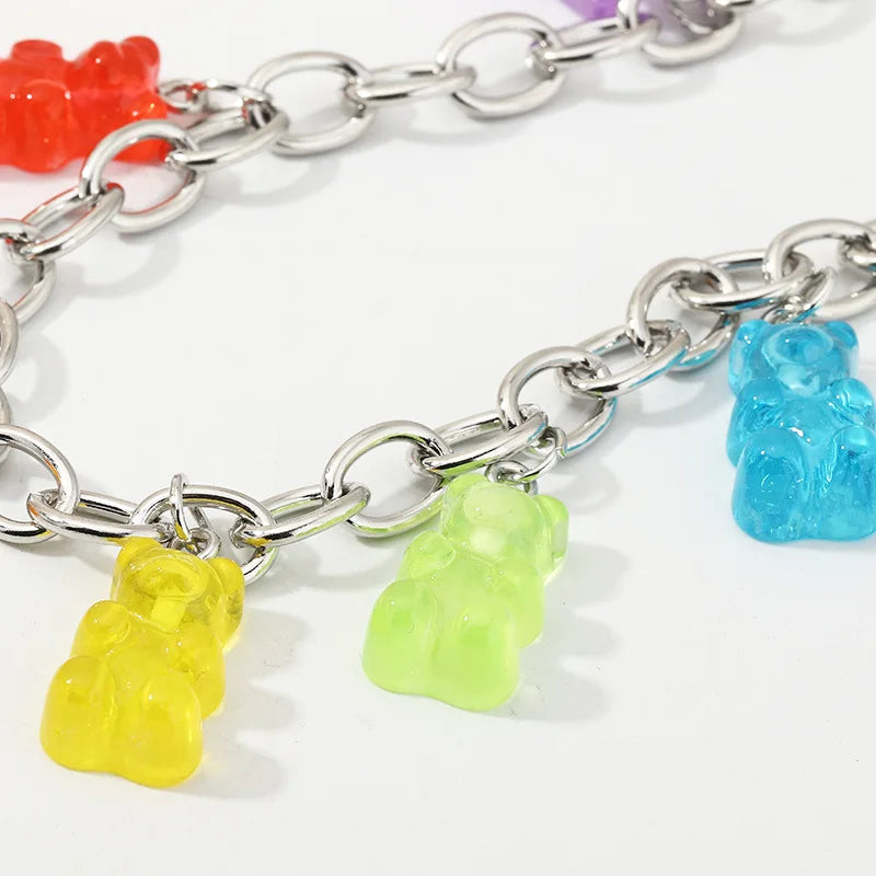 Cute Gummy Bears Bracelet for Women Sliver Charm Baby Bracelet Bohemia Boho Jewelry Accesorios Gifts Pulceras Y Brazaletes Mujer