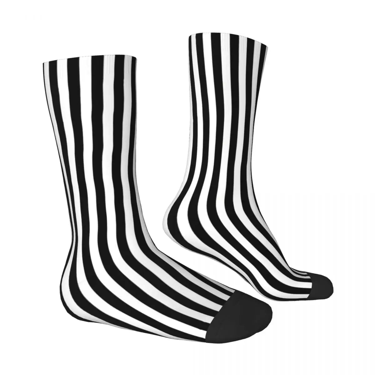 Black And White Stripe Socks Male Mens Women Spring Stockings Harajuku