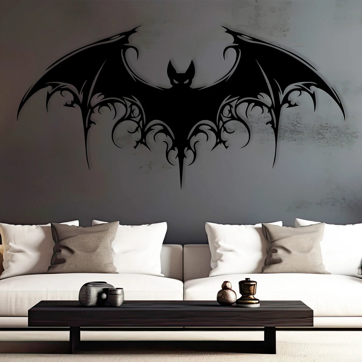 1pc Halloween Black Bat Wall Decor, Modern Bat Silhouette Wall Art Sculpture Bat Metal Art Wall Decor, Holiday Decoration