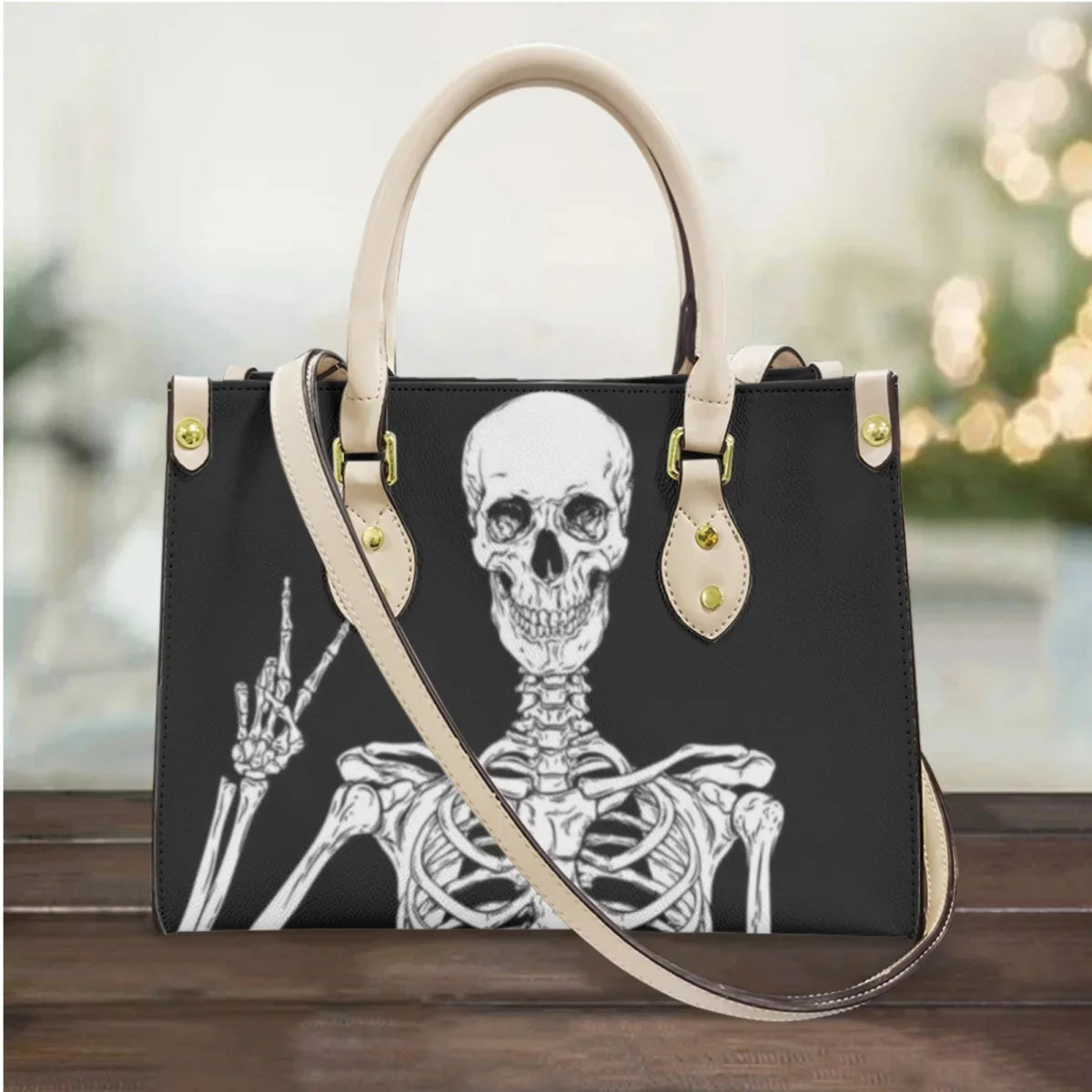 Skull Women Handbags Luxury Leather Black Cross Body Bags for Female Hand Bag and Purse Top-handle Casual Messenger Bags Mujer
