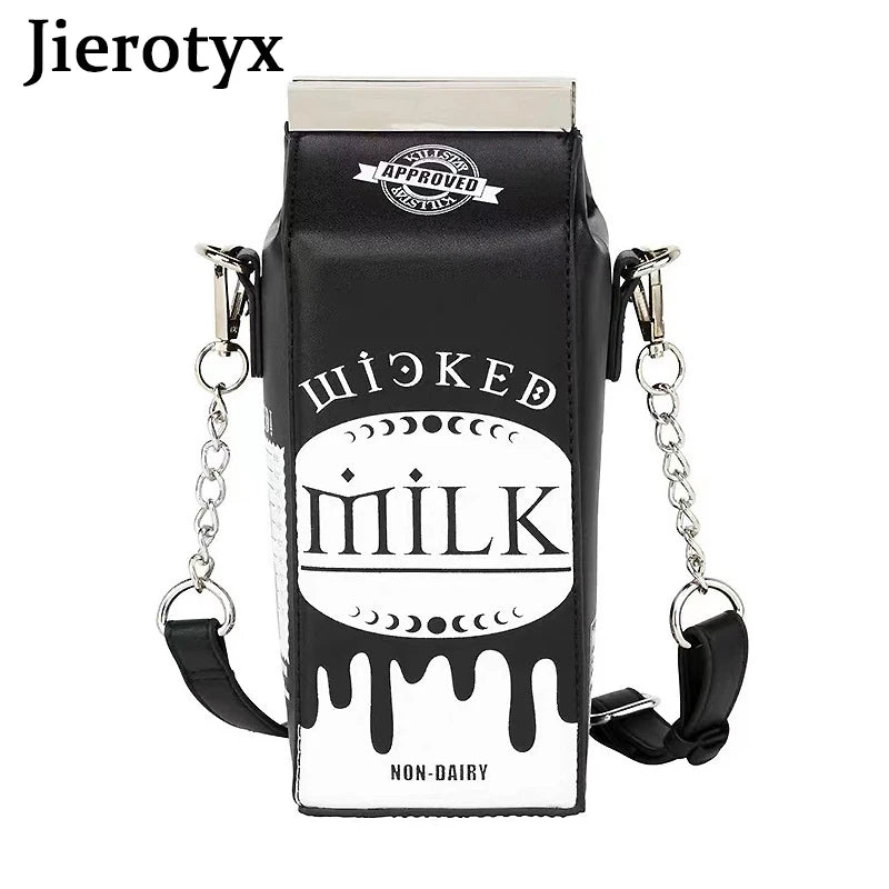 Wicked Milk Box Novelty Crossbody Handbag