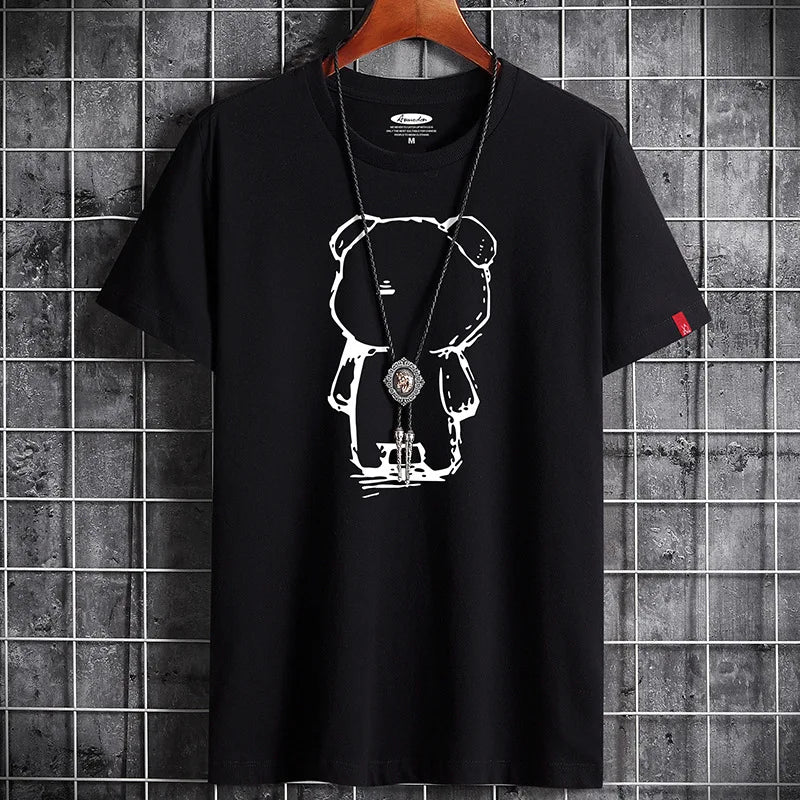 T Shirt for Men 2023 Men's Clothing Fitness White O Neck Anime Man T-shirt For Male Oversized Tops New Men T-shirts Goth Punk