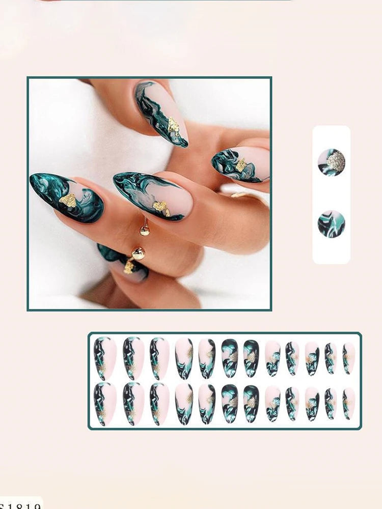 Stylish Green Ombre Waterdrop Shaped Nail Art Stickers for Wearable Nail Art