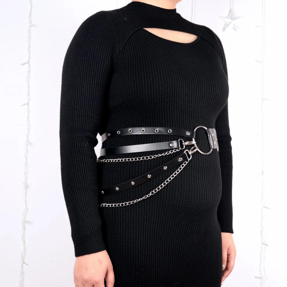 Versatile Plus Size Punk Belt with Stud Decoration Stylish Black PU Hip Hop Belt Suitable for Party and Casual Wear