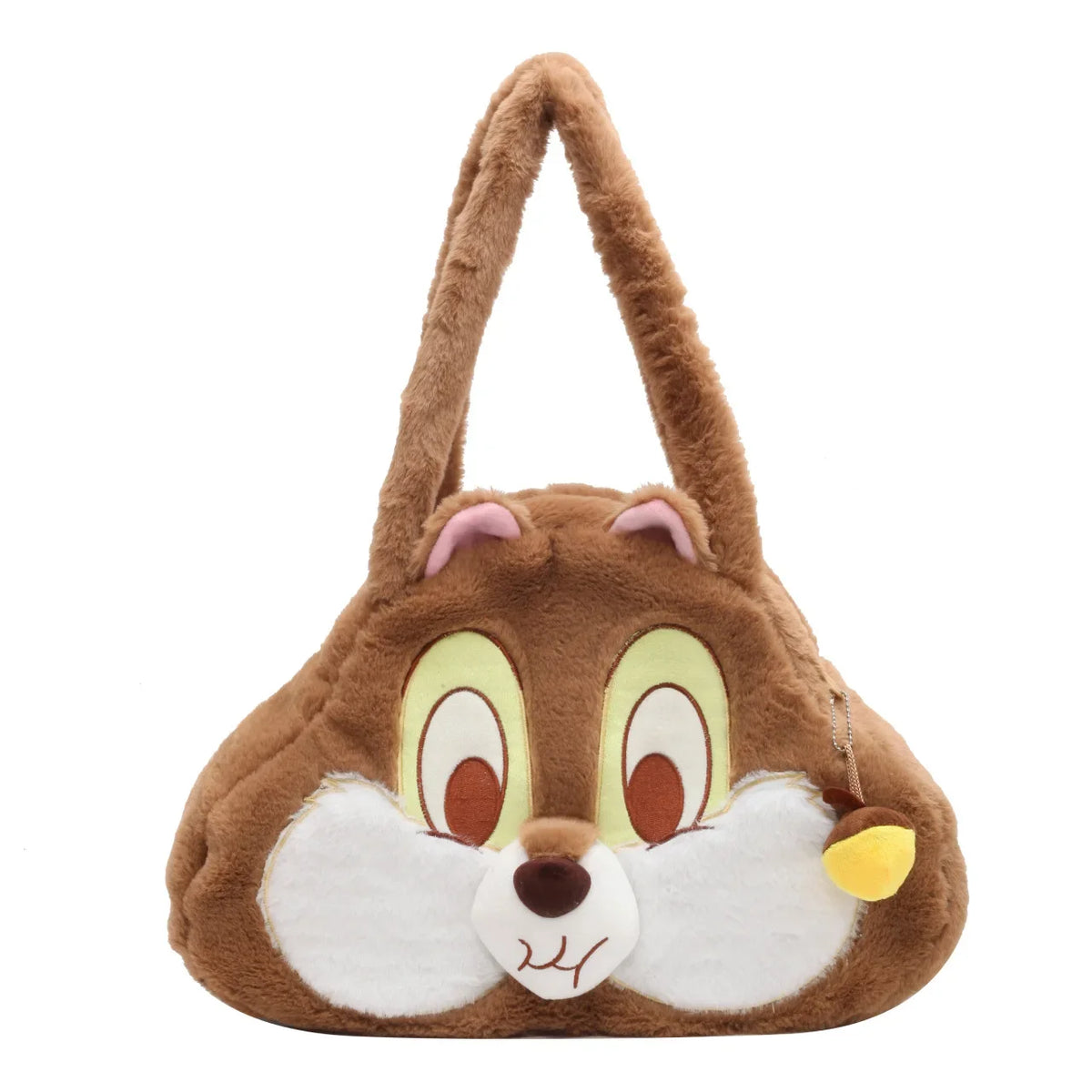 Disney Cartoon Chip and Dale Plush Bag - Women’s Large Capacity Kawaii Handbag, Shoulder Bag, Shopper Bag, Bookbag, Purse