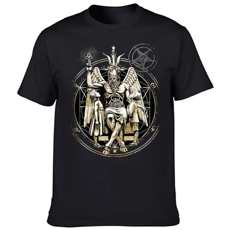 Baphomet T-Shirt Unisex Summer Cotton Men Cool Breathable Graphic Tee Tops Vintage Casual Streetwear