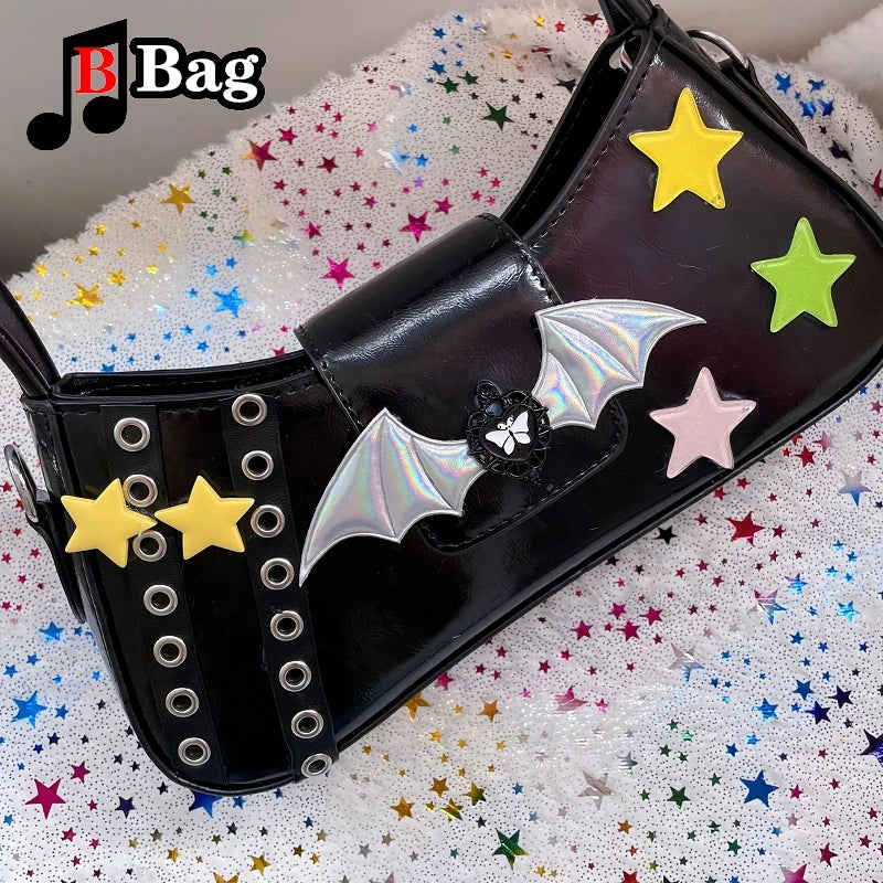 Bat Wing Versatile Bag Dark Gothic Fashion Tote Crossbody Handbag Harajuku Y2K