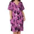 Goth Bat Dress Plus Size Cute Skull Print Korean Fashion Casual Dress Female Spring V Neck Stylish Dresses Gift Idea