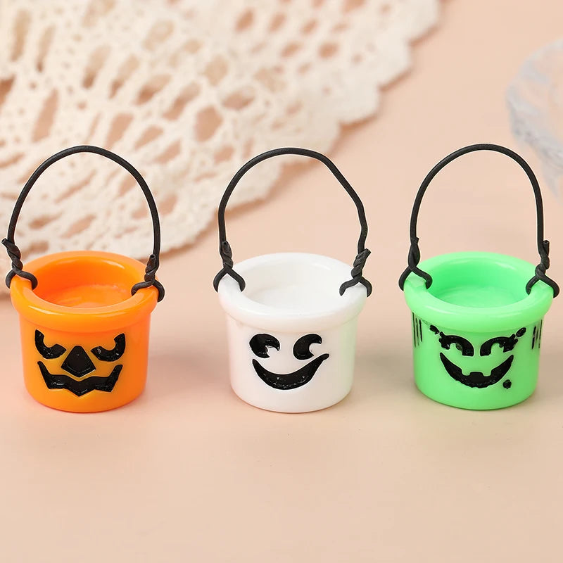 1 Pair Fashion Halloween Drop Earrings – 3D Resin Trick or Treat Basket Jewelry for Girls and Women, Birthday Gift