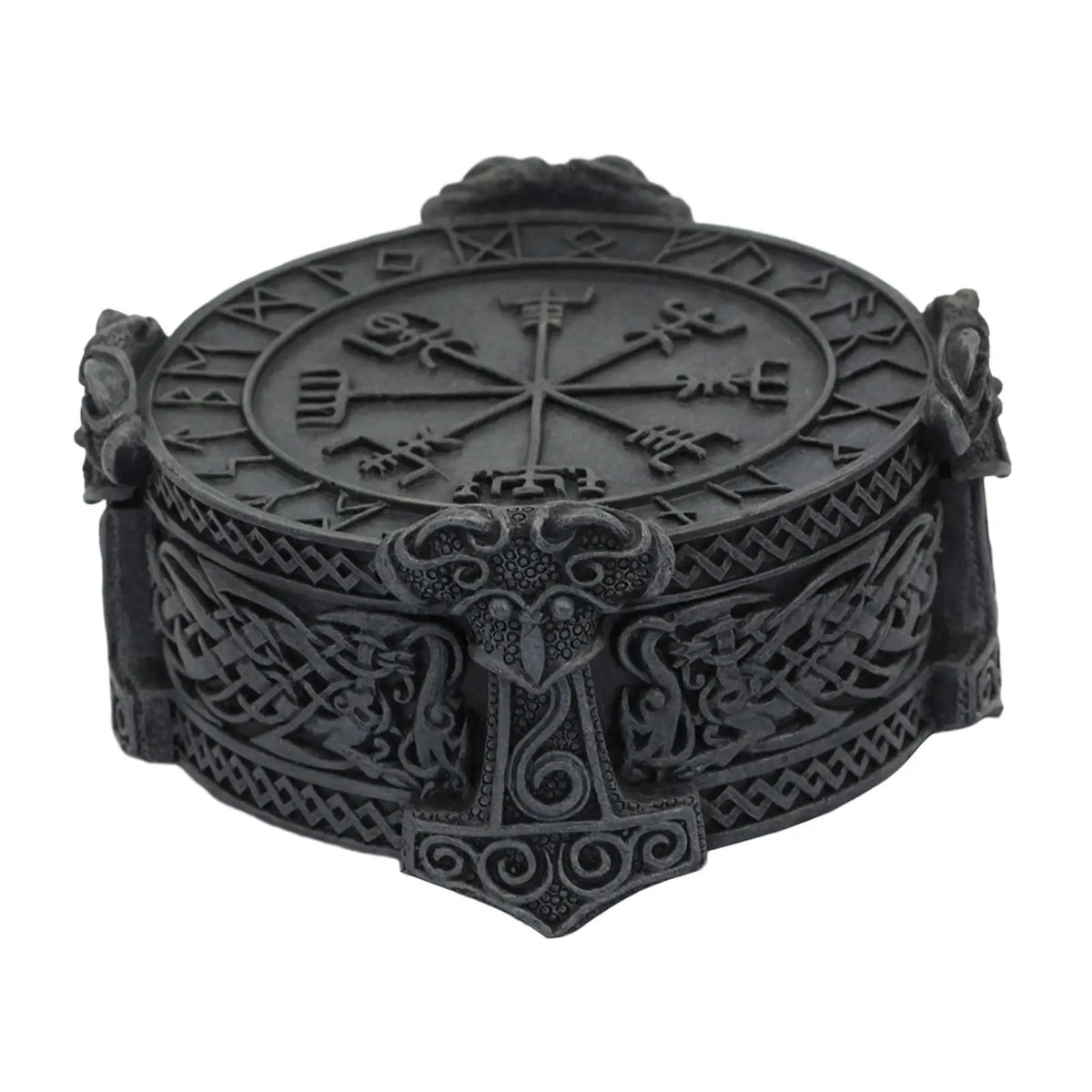 Viking Trinket Jewelry Box - Tabletop Ornaments Display Holder for Home Decor, Birthday Gift Collectible