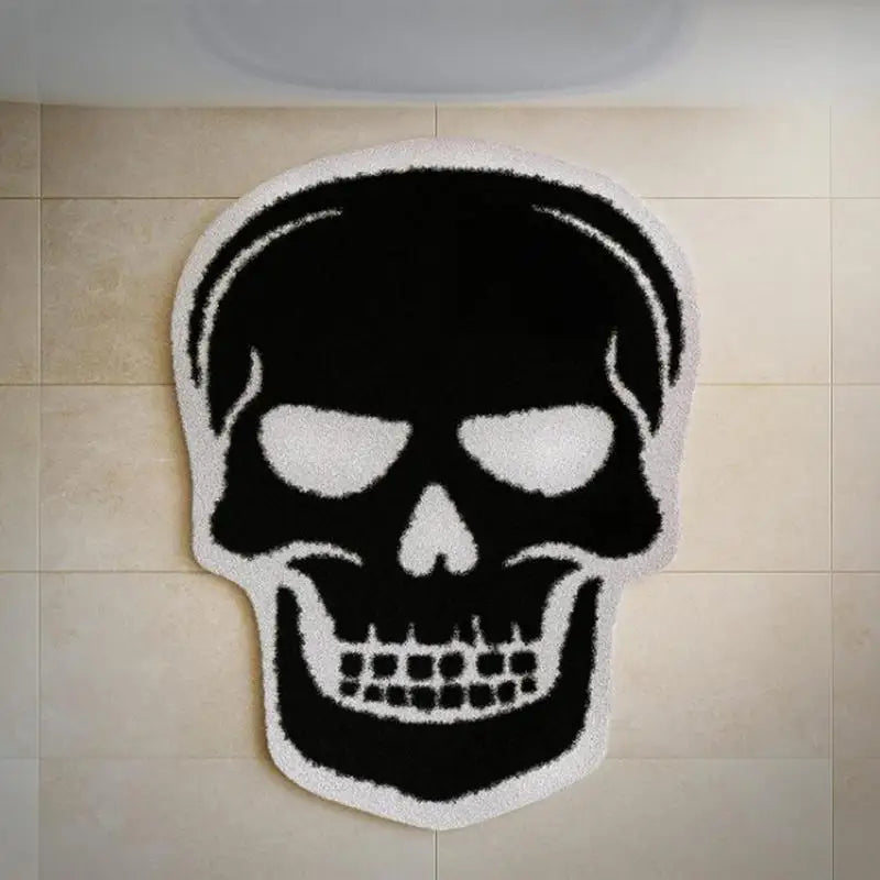 Halloween Horror Character Rug - Black and White Ghost Face Bedroom Decoration