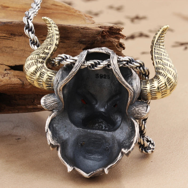 New Men Domineering Bull King Pendant Necklace – Fashion Punk Rock Motorcycle Jewelry, Trendy Street Accessories