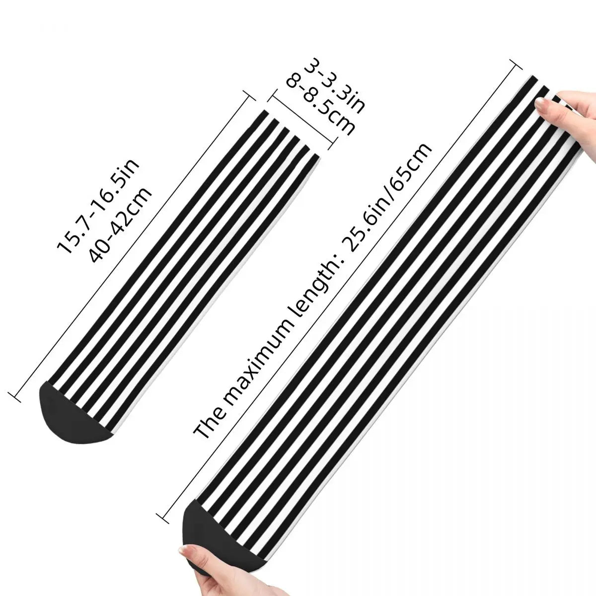 Black And White Stripe Socks Male Mens Women Spring Stockings Harajuku