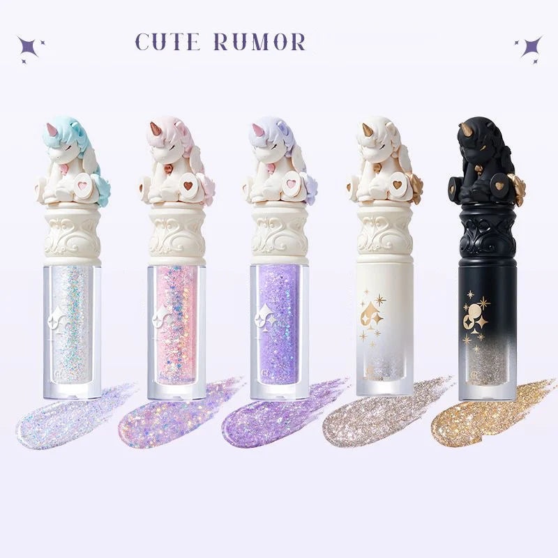 CUTE RUMOR Liquid Metallic Eyeshadow Set – Glitter Eye Shadow, Long-Lasting, Quick-Drying Eye Crystals, Vegan Makeup Gift Box