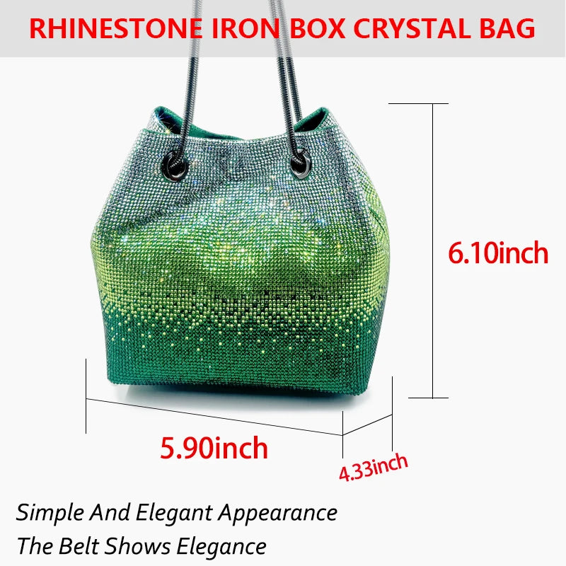 2024 Italian Design Luxury Rhinestone Handbag – Shiny Evening Tote for Weddings and Parties