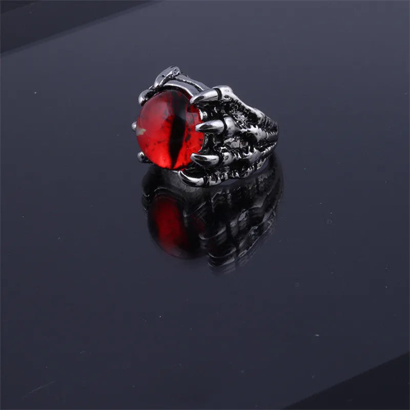 New Retro Jewelry Rings Gothic Rings Unisex Punk Skull Rock Hip Hop Adjustable Gift Jewelry Evil Eye/Dragon Claw