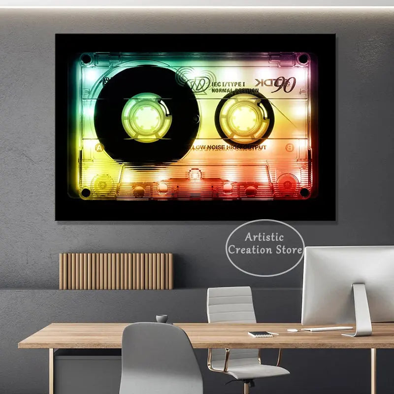 Retro 90 Minutes TDK Audio Cassette Poster Wall Art Compact Cassette Vintage Prints Canvas and Painting Wall Room Decor Gifts