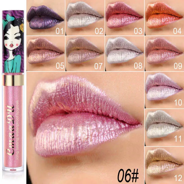 CmaaDu 12 Colours Beauty Pearl Lip Gloss Long Lasting Waterproof Liquid Lipstick