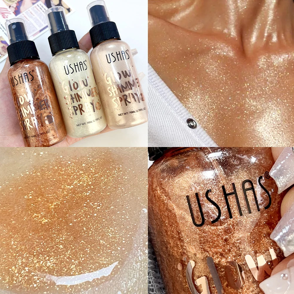 Diamond Liquid Highlight – Waterproof High Gloss Glitter Body Bronzer, Long-Lasting Face & Body Contour Illuminator Makeup