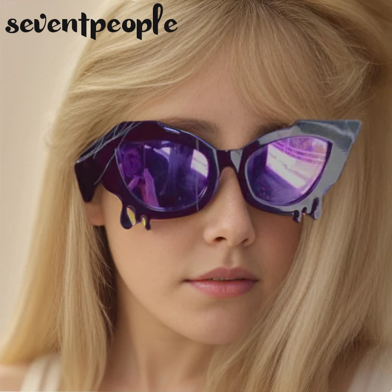 2024 Luxury Designer Cat Eye Sunglasses for Women - Rhinestone Tear Sun Glasses, Sexy Cateye Shades Eyewear