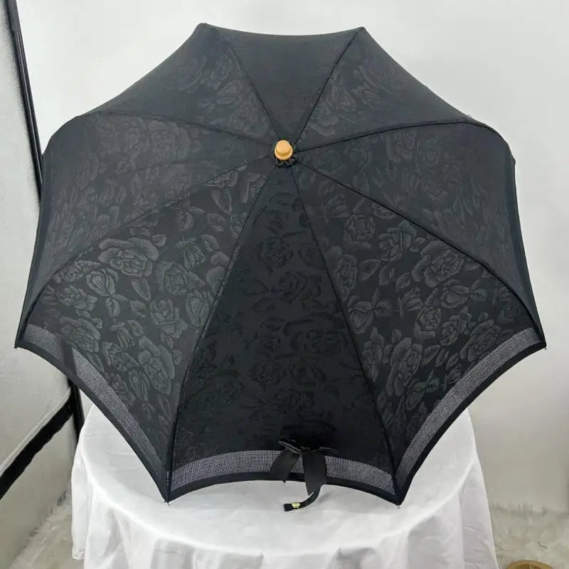 1Pc Exquisite Black Lolita Umbrella - Hollow Out Sun Umbrella