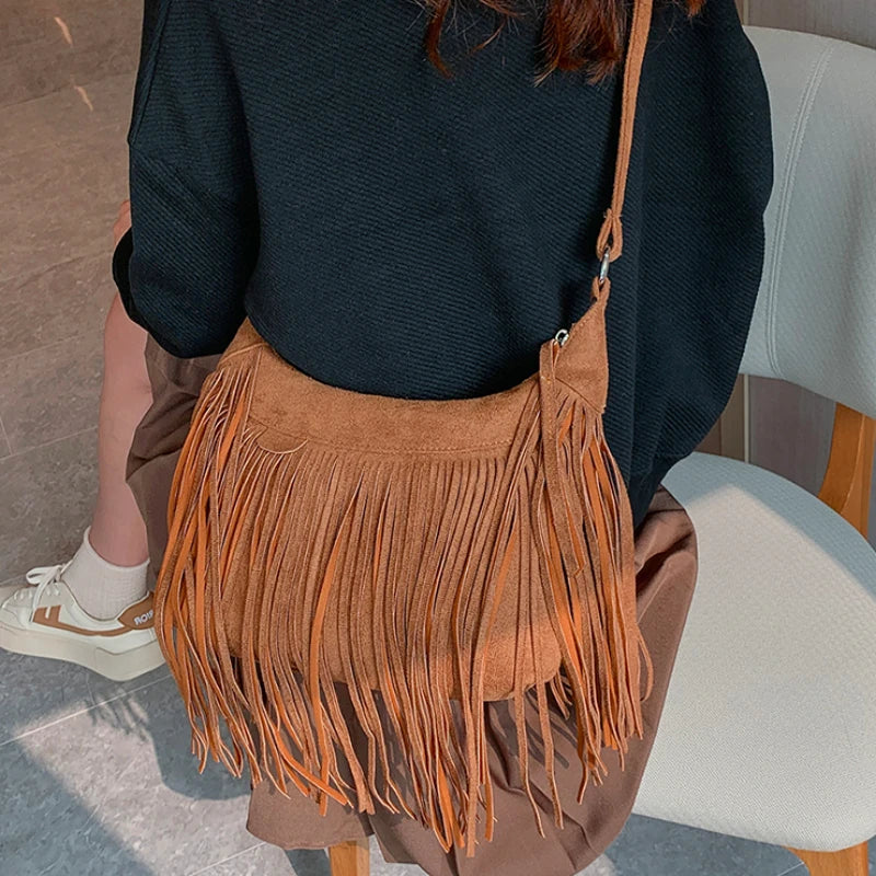 Y2k Tassel Bucket Bag Small Crossbody Bags for Women 2022 Winter Designer Party Bags Female Luxury Handbags Sac A Main Femme