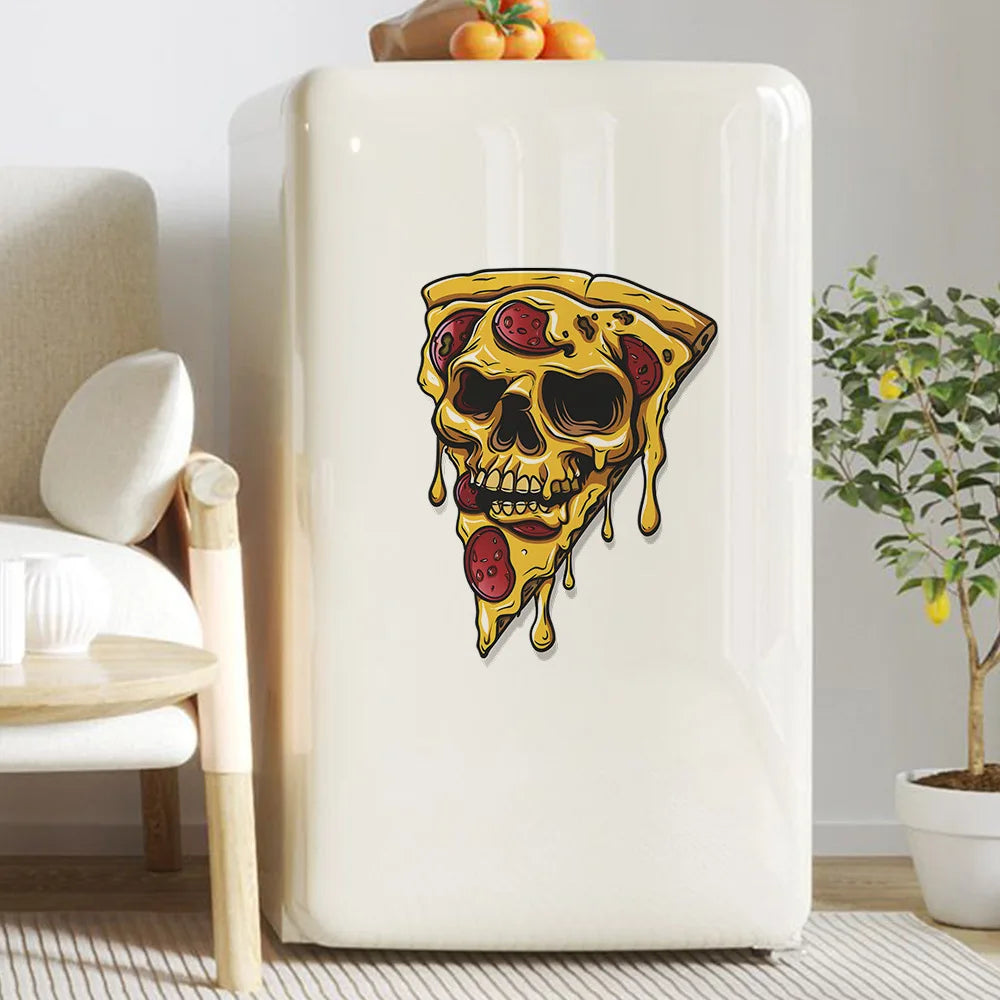 1PCS Halloween Funny Face Pizza Living Room Porch Kitchen Home Decoration Wall Sticker PVC Material Room Decoration