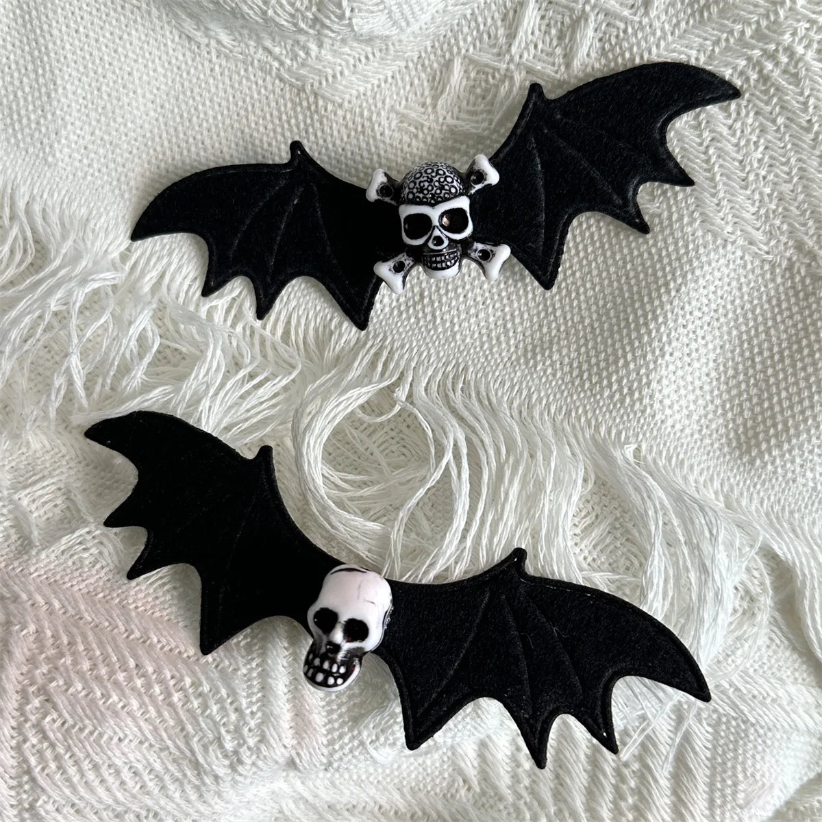 Goth Skeleton Wings Hair Clips – Gothic Duckbill Clips, Halloween Angel Bat Hair Barrettes, Lolita Hairpin, Creative Hair Accessories