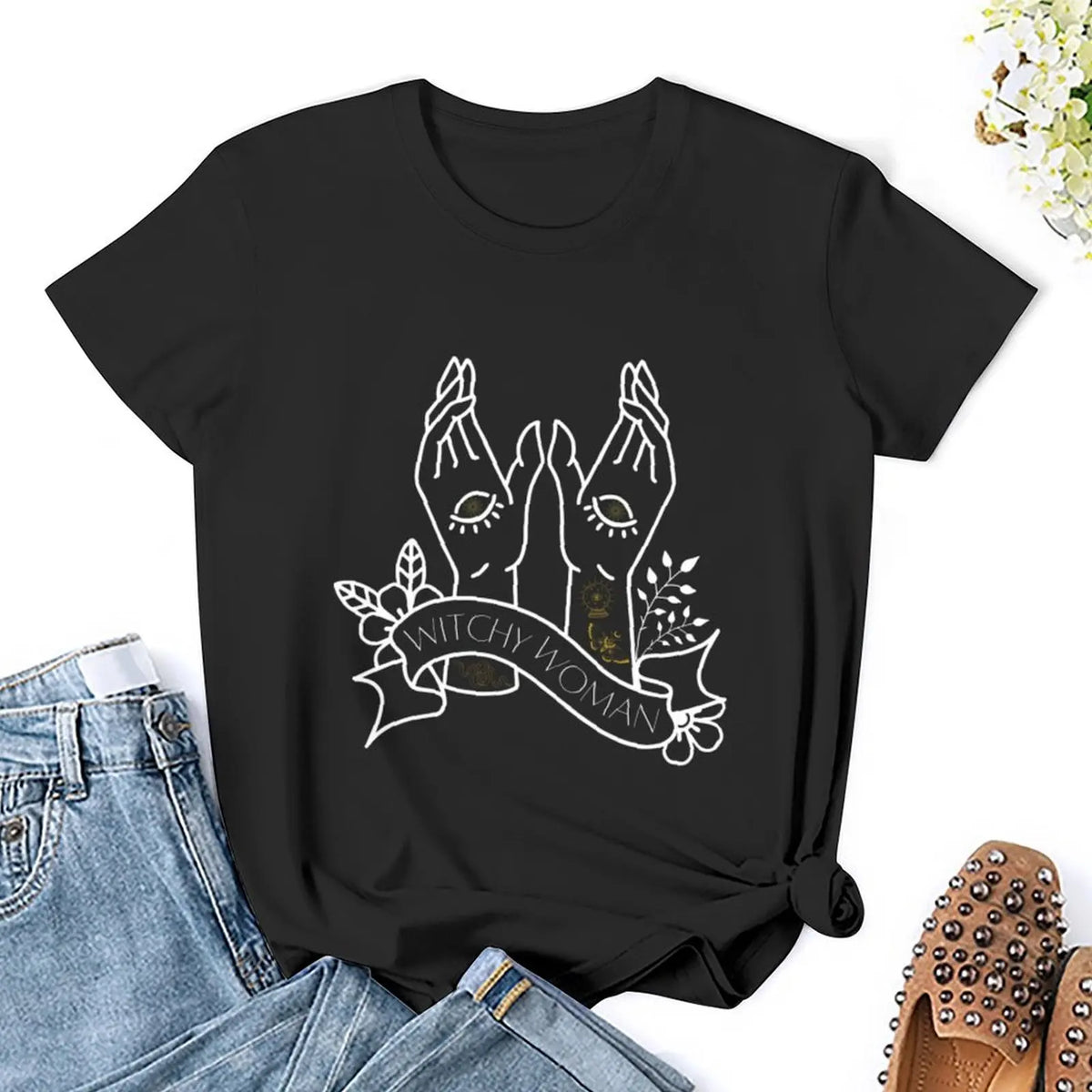 Witchy Woman T-Shirt - Aesthetic Graphic Plus Size Tops for Women