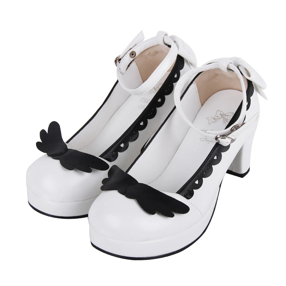 Angelic imprint new woman girl lolita cosplay shoes lady high heels Pumps women princess dress party shoes love heart 6.5cm 8536