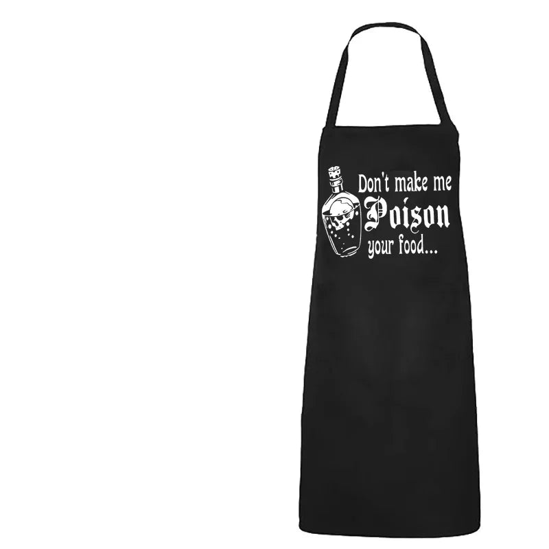 Funny Halloween Oven Mitt & Apron Set – ‘Don’t Make Me Poison the Food’ Fall Kitchen Décor, Hostess Gift, Housewarming for Mom or Wife