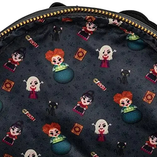 Disney Hocus Pocus Sanderson Sisters Mini Backpack – Double Strap PU Leather Shoulder Bag, Fashion Purse